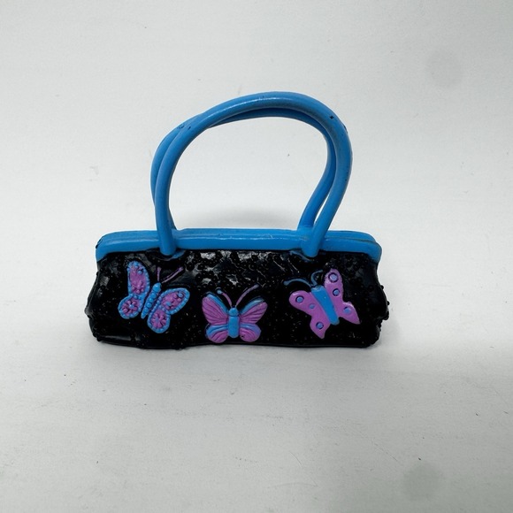 Mattel Other - Barbie My Scene Doll Butterfly Bag Purse Accessory Rare Black Blue Mattel Pink